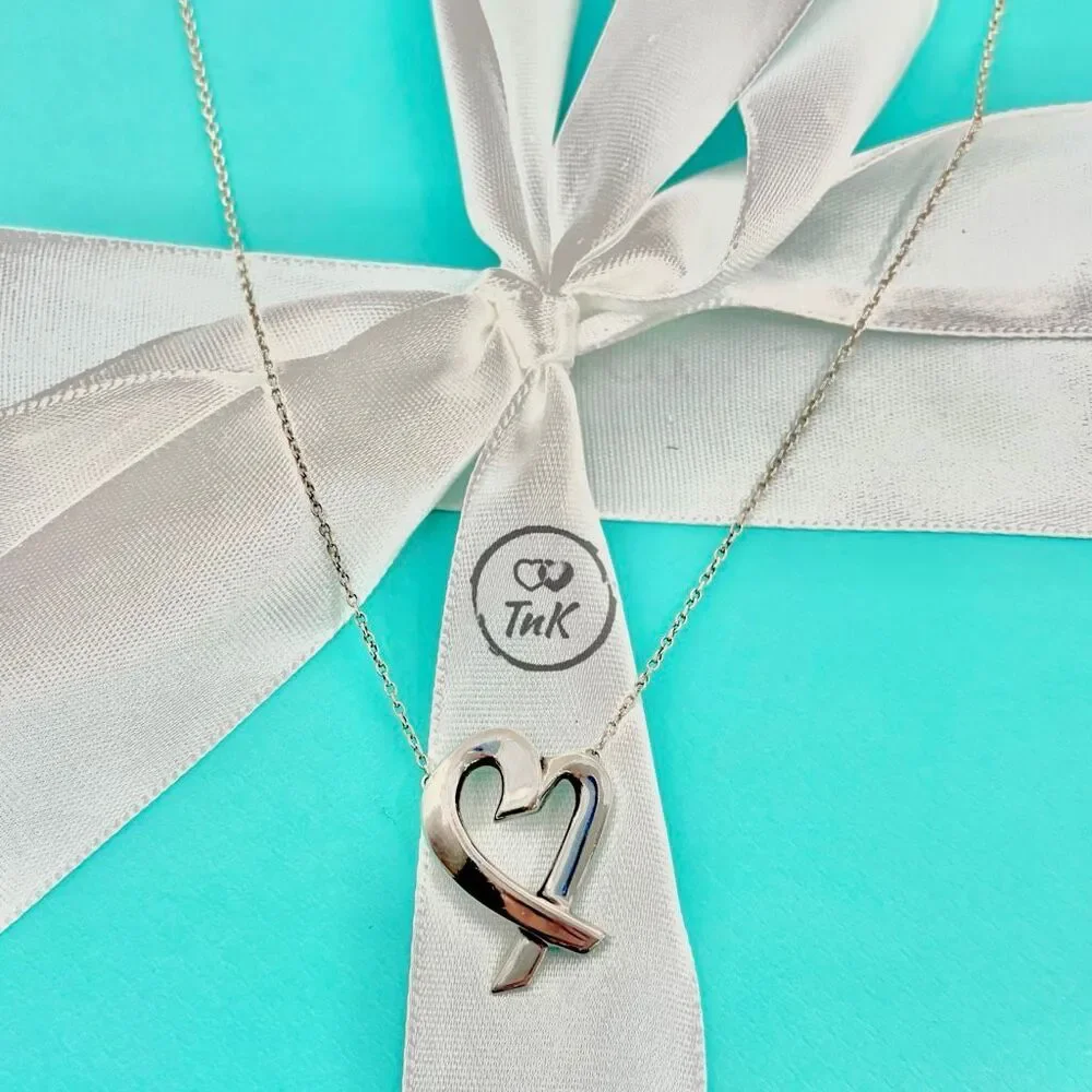 Tiffany & Co Paloma Picasso Medium Loving Heart Pendant Necklace - Silver - 19”
